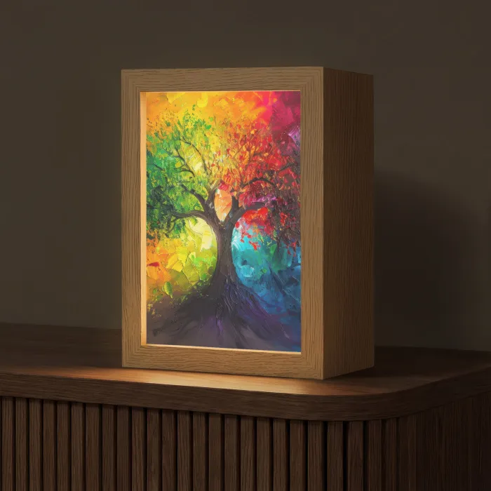 Boom - Kleurrijk - Modern - Abstract Light Box met kabel (Tafellamp) klein -z3d_website