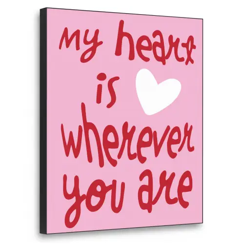 Valentijn - Hart - Liefde - Roze Textielframe zwart klein -3d