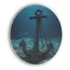 Anker - Ijzer - Zeebodem - Zand Akoestische PET Vilt - Rond klein -3d