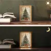Kerstboom - Vintage - Kerst - Cadeau Light Box met kabel (Tafellamp) klein -sfeer3