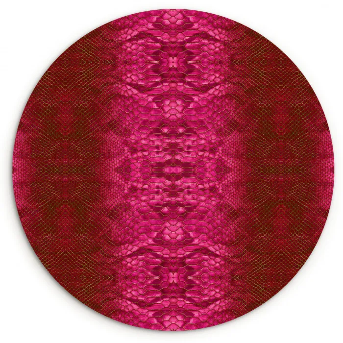 Slang - Boa - Roze Wandcirkel plexiglas klein 852 -3d