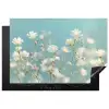 Stengels - Bloemen - Lucht - Wit Inductie beschermer vinyl 3mm klein -3d