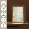 Abstract - Kunst - Wit - Groen - Modern Light Box met kabel (Tafellamp) klein -USP_NL