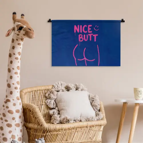 Brutaal - Grappig - Blauw Wandkleed katoen klein -wsfeer5_kind