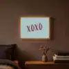 XOXO - Blauw - Rood Light Box met batterij (Wandlamp) middel -sfeer4