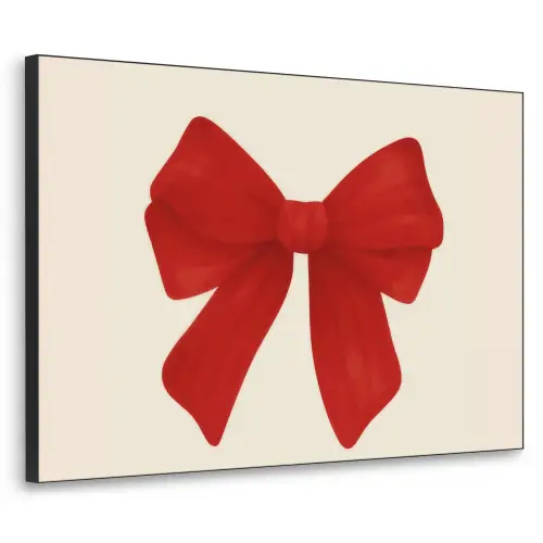 Strik - Symmetrisch - Rood - Lint Textielframe zwart klein -3d
