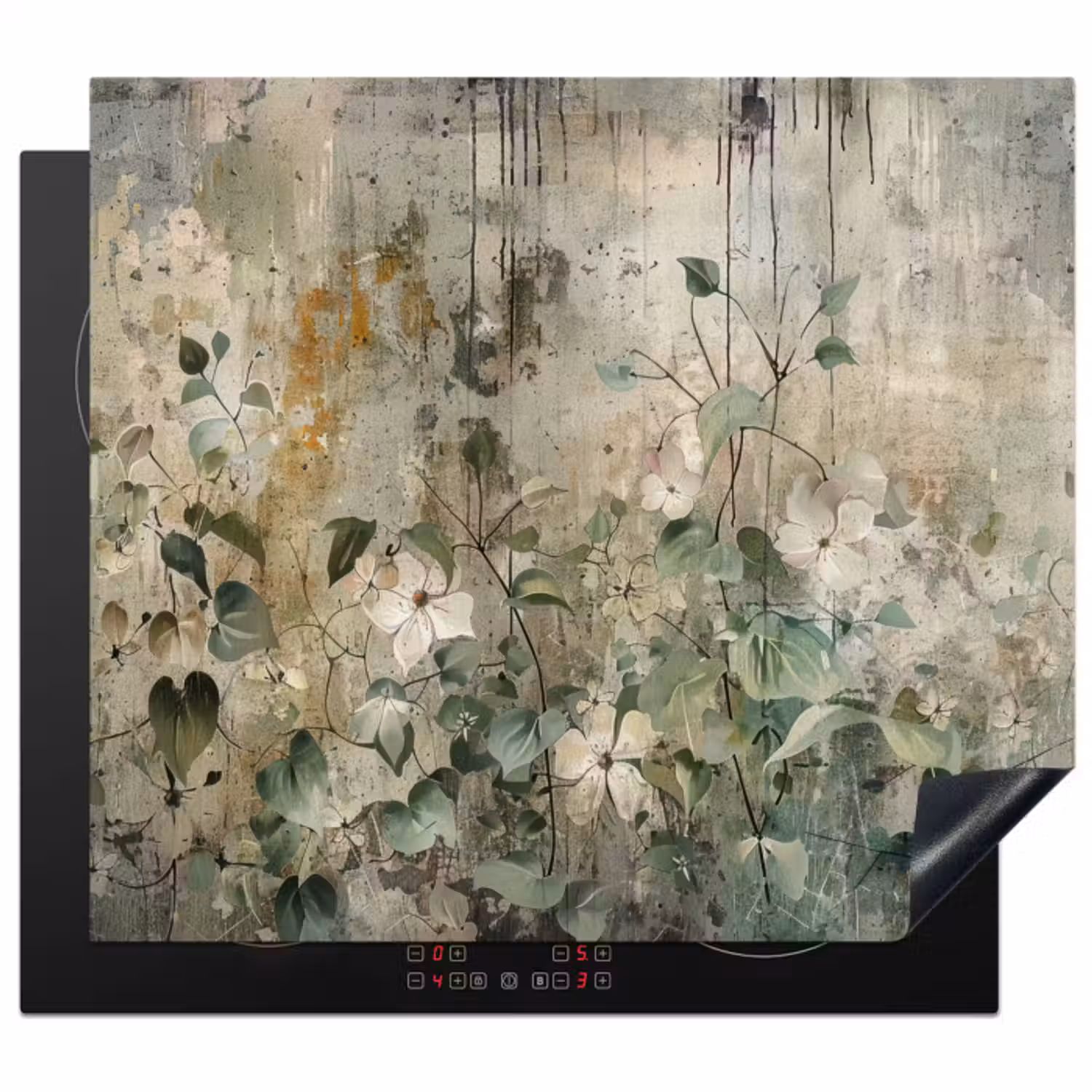 Inductie beschermer - Bloemen - Bladeren - Abstract - Modern