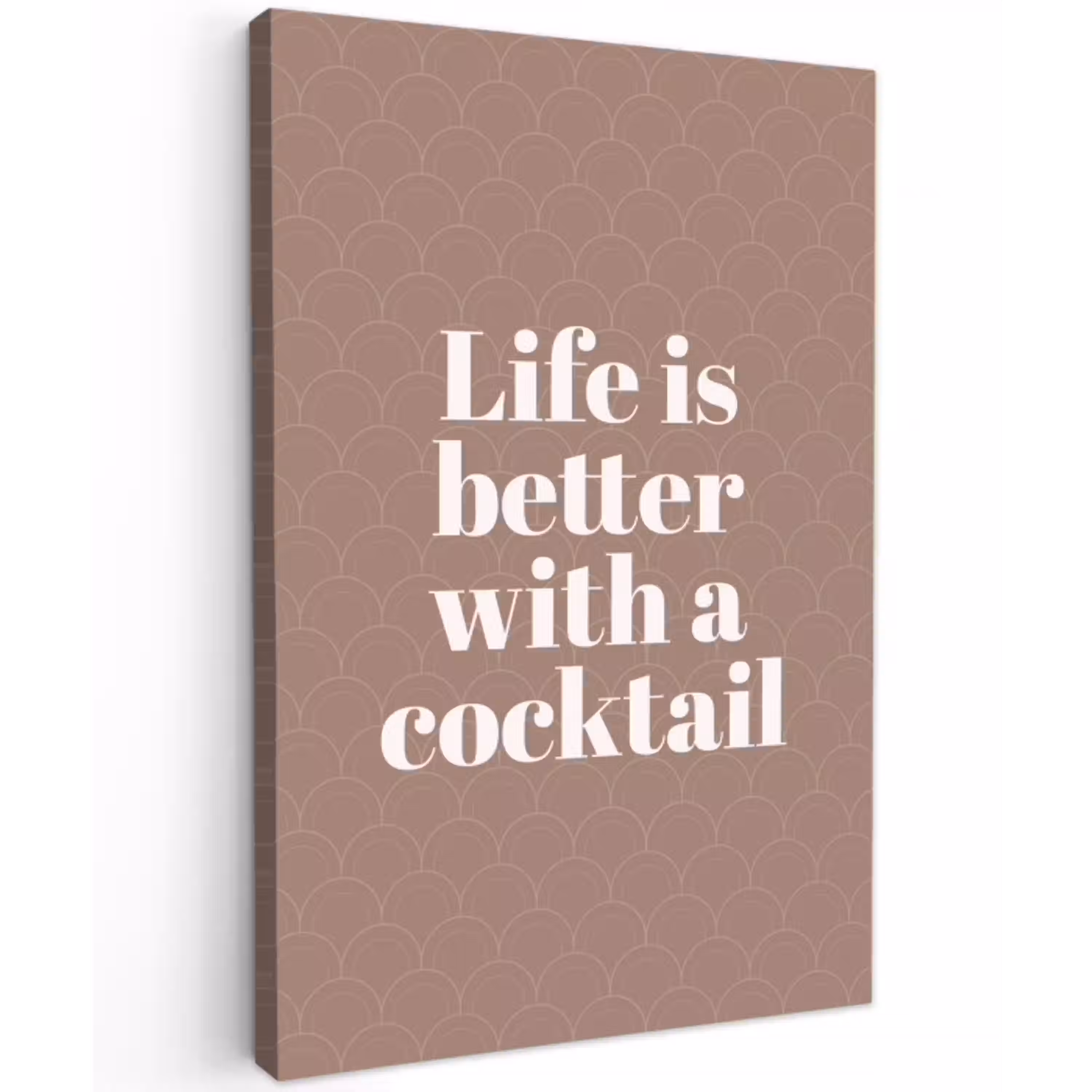 Cocktail - Tekst - Patroon - Wit canvas 2cm klein -z3d