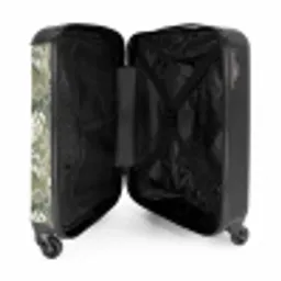 Botanisch - Bloemen - Groen NBS - Handbagage koffer - Volwassenen Unisex middel -binnenkant