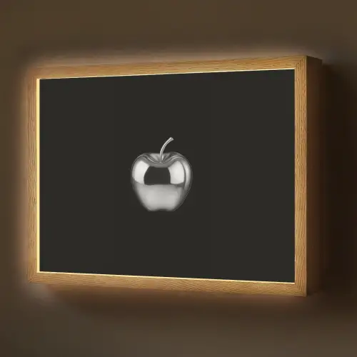 Appel - Metallic - Symmetrisch Light Box met batterij (Wandlamp) middel -z3d_website