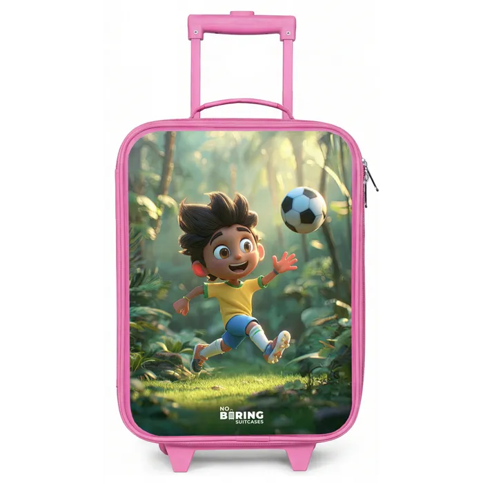 Voetbal - Jongen - Bos Kinderkoffer - Roze klein -zz3dotto