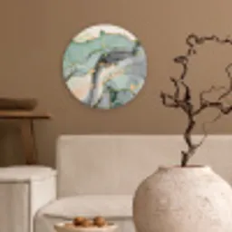Goud - Marmer - Groen - luxe - Glitter - Marmerlook Wandcirkel kunststof plaat 5mm dik klein -sfeer1