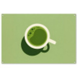 Minimalistisch - Kopjes - Matcha -Groen tuinposter los doek groot -3d