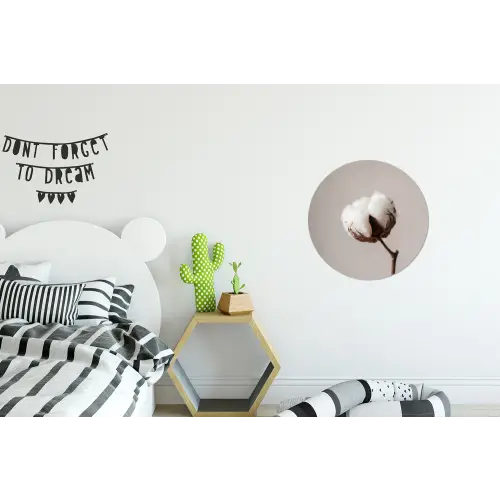 Katoenbol - Minimalistisch - Wit Wandcirkel aluminium klein -kinderkamer