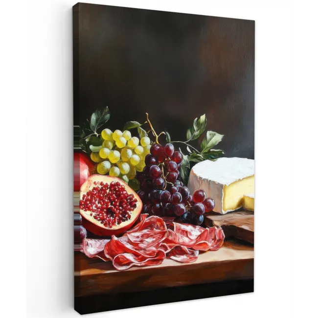 Borrelplank - Stilleven - Vintage Tuinposter op houten frame 2 cm dik klein -3d