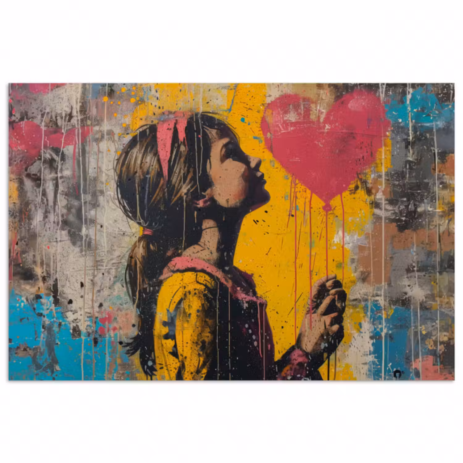 Poster - Graffiti - Mädchen - Luftballon - Straßenkunst