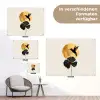 Zwarte kolibrie - Bloem - Gouden cirkel tuinposter los doek klein -Xsfeer9_DE