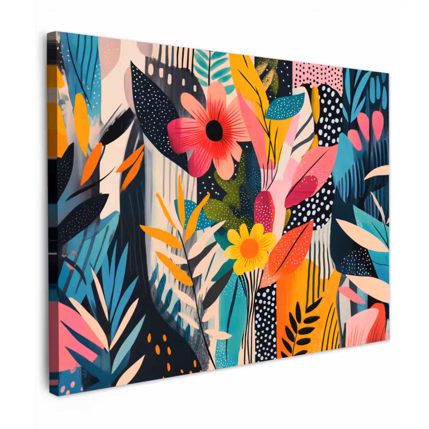 Canvas schilderij - Schilderij - Abstract - Bloemen - Roze