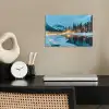 Winterlandschap - Natuur - Huis - Bergen - Sneeuw poster papier klein -sfeer1