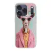 Zonnebril - Roze - Geit - Horen Telefoonhoesje iPhone 17 Pro klein -3d