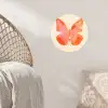 Vlinder - Minimalistisch - Roze Wandcirkel behangsticker klein -sfeer4