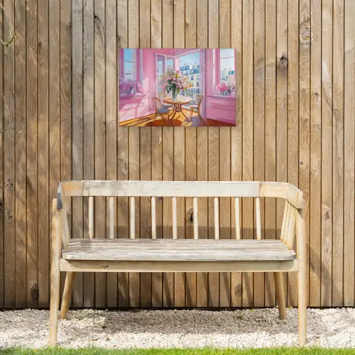 Pink - City - Bloemen Tuinposter op houten frame 2 cm dik klein -sfeer4