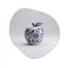 Appel - Blauw - Klassiek Wandcirkel Organisch Aluminium middel -3d