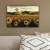 Zonnebloem - Veld - Windmolen canvas 2cm klein -sfeer3