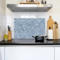 Abstract - Blauw - Bladeren Inductie beschemer met haakjes klein -sfeer2