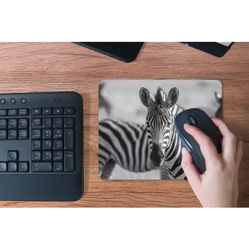 Zebra's - Zwart - Wit muismat rubber klein -toetsenbord