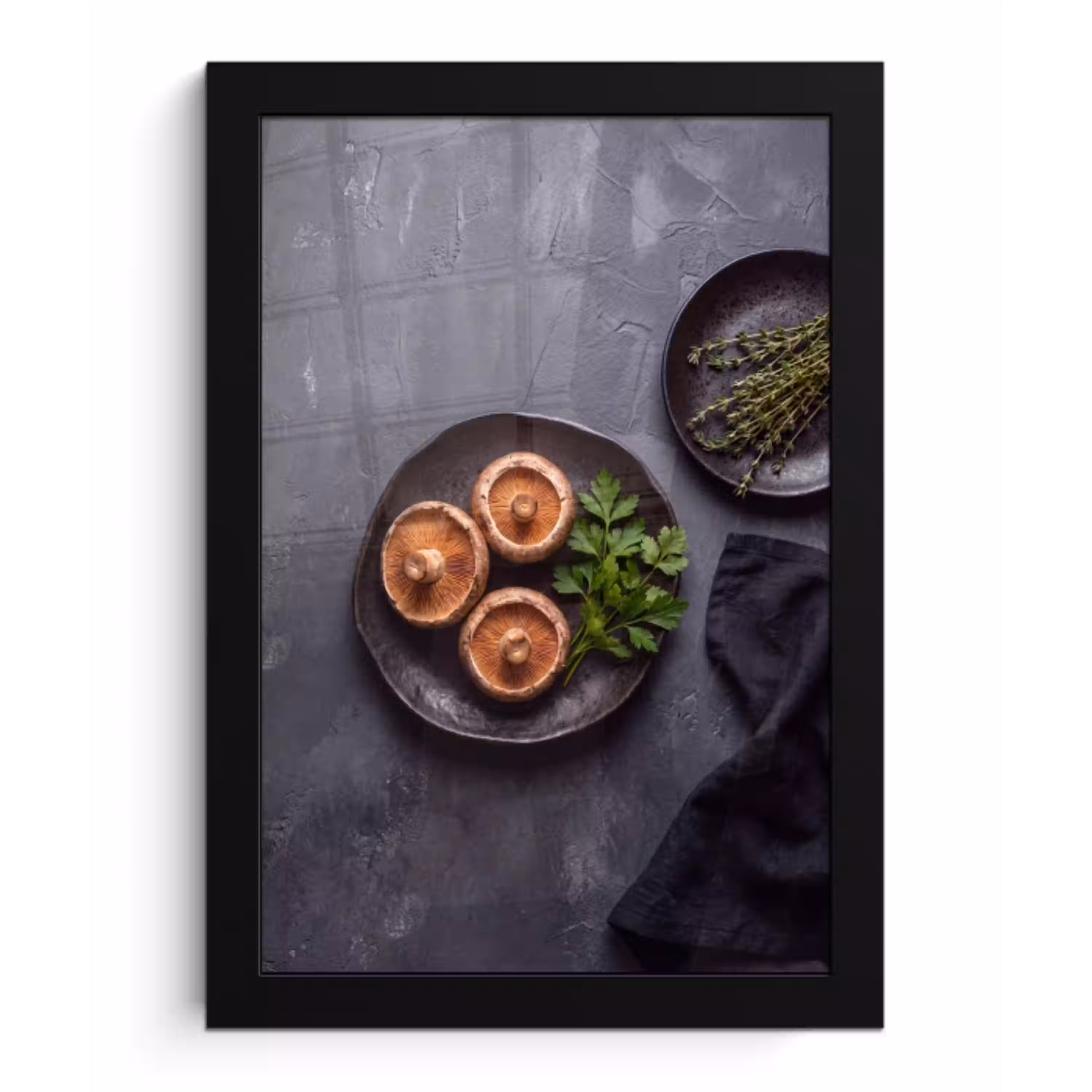 Paddestoelen - Kruiden - Eten fotolijst zwart zonder passe partout klein -3d