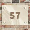 Beige marmer - Traditioneel Naambord Rechthoek middel -sfeer3
