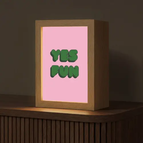 Yes fun - Groen - Roze Light Box met kabel (Tafellamp) klein -z3d_website