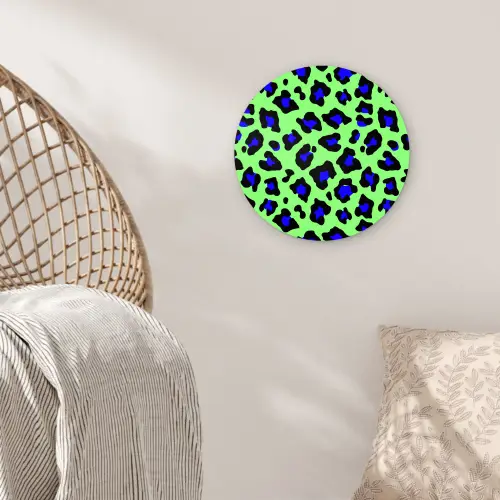 Panterprint - Blauw - Groen Wandcirkel plexiglas klein 852 -sfeer5