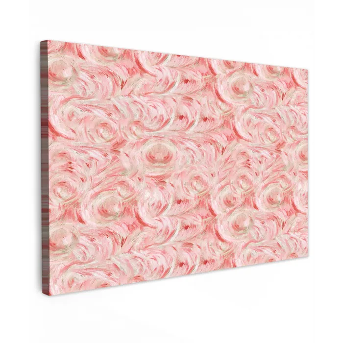 Vloeiend - Olieverf - Roze Tuinposter op houten frame 2 cm dik klein 845 -3d