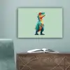 Cartoon - Dino - Oranje - Stekels canvas 2cm klein -sfeer4