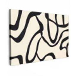 Abstract - Lijnen - Modern - Beige Tuinposter op houten frame 2 cm dik klein -3d