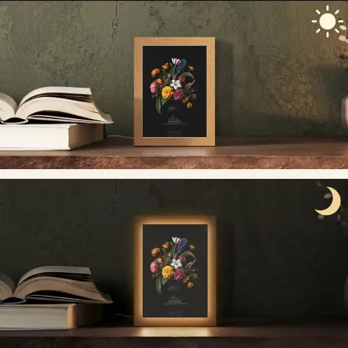 Lente - Bloemen - Klassiek - Vaas Light Box met kabel (Tafellamp) klein -sfeer3