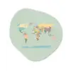 Wereldkaart - Realistisch - Kaart Wandcirkel Organisch Plexiglas middel -3d