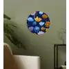 Bloemen - Patroon - Blauw - Contrast Wandcirkel behangsticker klein -sfeer2