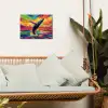 Zonsondergang - Walvis - Geschilderd - Kleurrijk tuinposter los doek klein -sfeer7