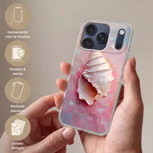 Schelp - Pastel - Pink Telefoonhoesje iPhone 17 Pro klein -sfeer3_NL