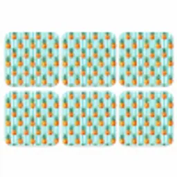 Ananas - Strepen - Groen onderzetter kurk middel 366 -3d