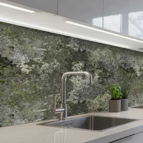 Groen - Roest - Vlekken keuken achterwand 2 middel 871 -3d_schuin