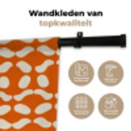 Oranje - Organische vormen - Wit Wandkleed katoen klein 269 -sfeer2