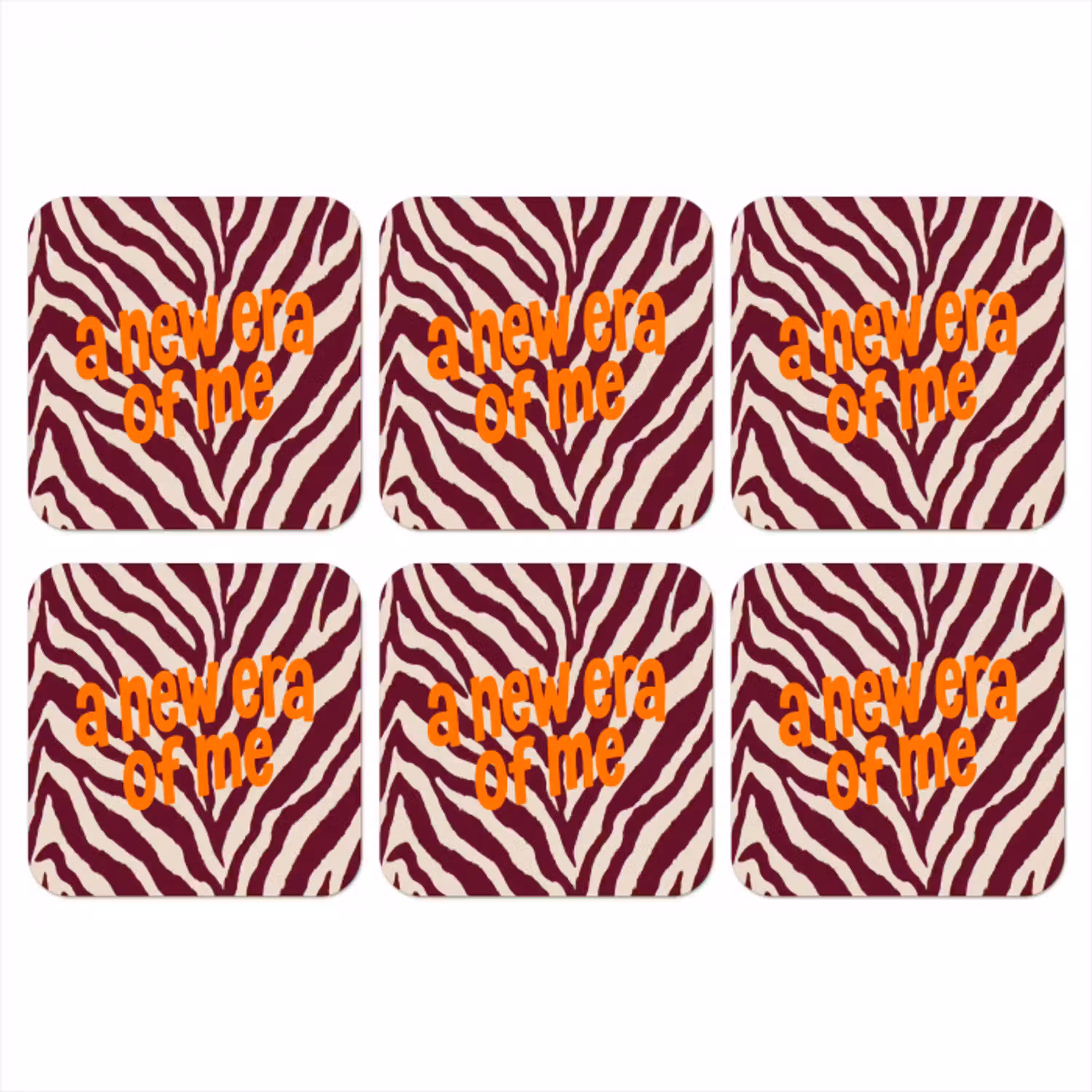 New era - Bordeaux - Zebraprint onderzetter kurk middel -3d