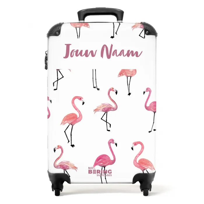 Flamingo feestje NBS - Handbagage koffer - Kinderen Unisex middel -productfoto_recht