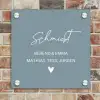 Effen blauwgrijs - Sierlijk Naambord Vierkant klein -sfeer2