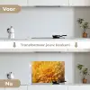 Geel - Chrysant - Zachtheid keuken achterwand spatscherm klein -voor_na_NL