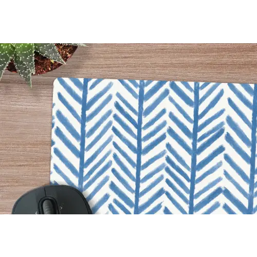 Patroon - Streep - Blauw muismat rubber klein 262 -closeup